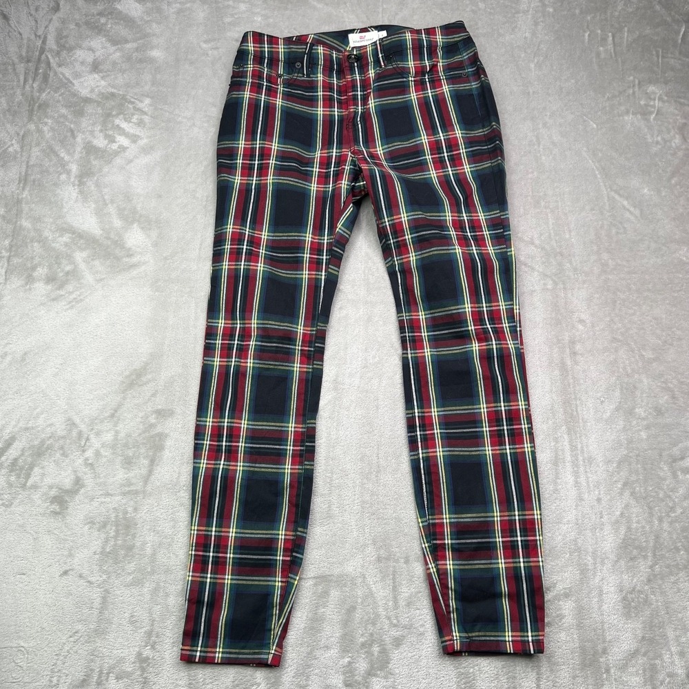 Vineyard Vines Plaid Office Pants Womens 4 Skinny Fit Dress Chino Workwear